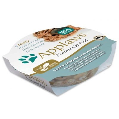 Applaws Cat Pot with Sardine and Makerel in Broth - Деликатес за котки със сардини и скумрия в бульон 60гр