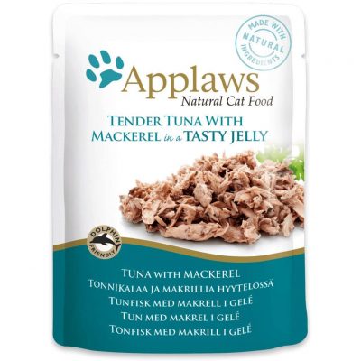 Applaws Cat Pouch with Tuna Wholemeat and Mackerel in Jelly - Пауч за котки с месо от риба тон и скумрия в желе 70гр